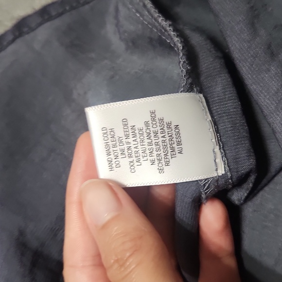 Bobeau Brand Flowy Silver Gray 3/4-Length Bell-Sleeve Blouse Tunic Top Shirt - Picture 12 of 12